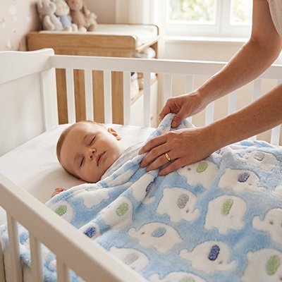 couverture bébé | Peluche Éléphants Pastel | Maman Magnifique