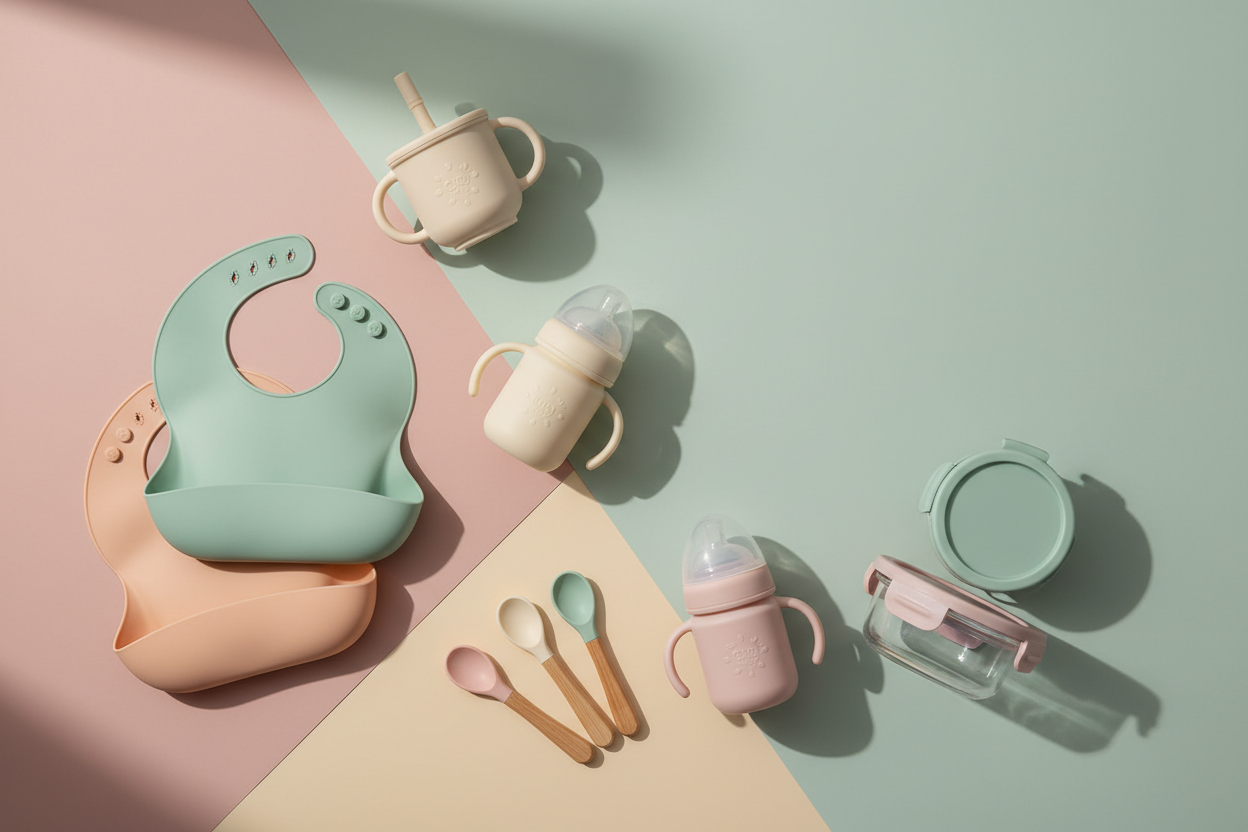 Image moderne d'accessoires d'alimentation bébé