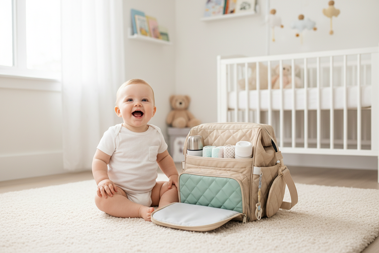 Bannière bébé avec sac à langer