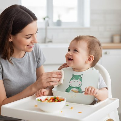 Bavoir silicone | Souple et imperméable | Maman Magnifique