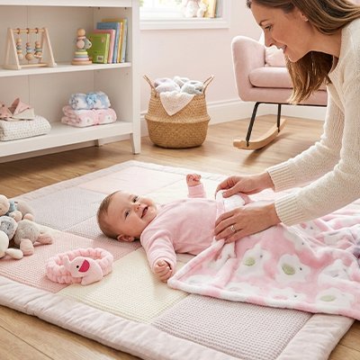 couverture bébé | Peluche Éléphants Pastel | Maman Magnifique
