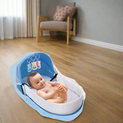 Berceau de Voyage BabyNest Bleu | Nomade et Douillet | Maman Magnifique