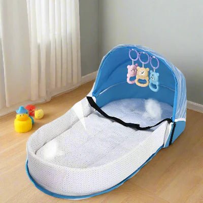 Berceau de Voyage BabyNest Bleu | Nomade et Douillet | Maman Magnifique