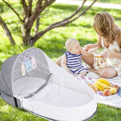 Berceau de Voyage - BabyNest™ - Gris - Maman Magnifique