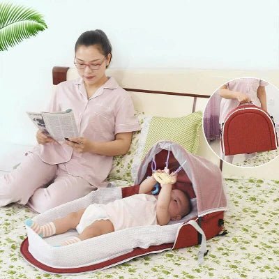 Berceau de Voyage - BabyNest™ - Rouge - Maman Magnifique